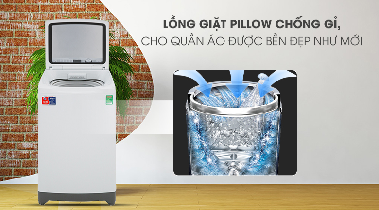 Lồng giặt Pillow - Máy giặt Aqua 10 Kg AQW-FR100ET W