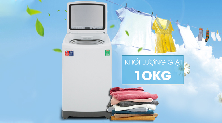 Khối lượng giặt 10 kg - Máy giặt Aqua 10 Kg AQW-FR100ET W