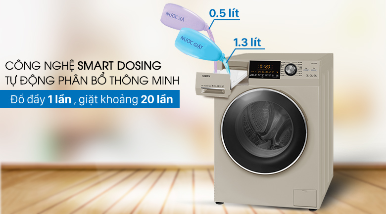 Smart Dosing - Máy giặt Aqua Inverter 8.5 kg AQD-DD850A (N2)