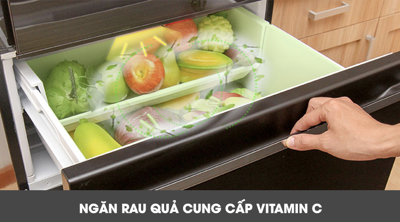 Ngăn rau quả cung cấp Vitamin C - Tủ lạnh Mitsubishi Electric Inverter 326 lít MR-CX41EJ-BRW-V