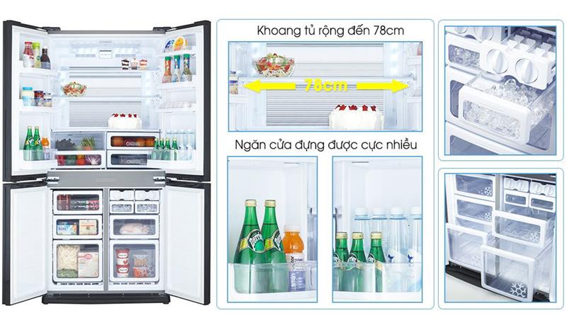 Tủ lạnh Sharp Inverter 678 lít SJ-FX688VG-RD