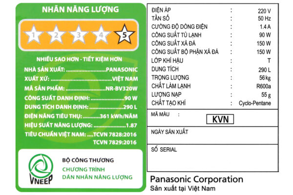 Tu Lanh Panasonic Inverter 290 Lit Nr Bv320wkvn