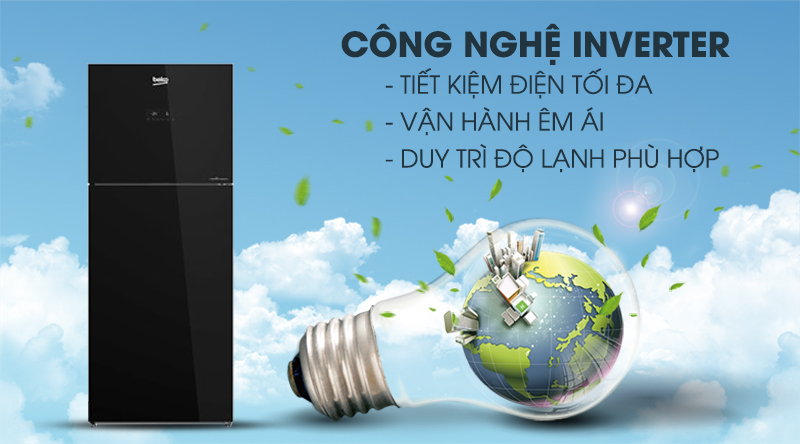 Tủ lạnh Beko Inverter 340 lít RDNT371E50VZGB