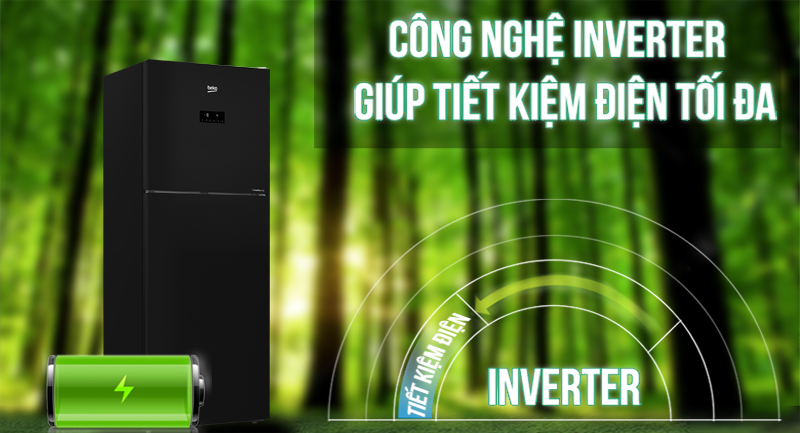 Tủ lạnh Beko Inverter 392 lít RDNT440E50VZGB