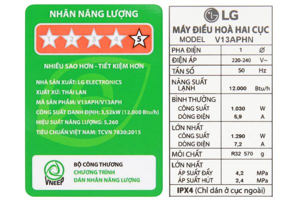 May Lanh Lg Inverter 1.5 HP V13APH