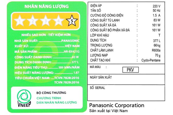 Tu Lanh Panasonic Inverter 377 Lit Nr Bx421gpkv