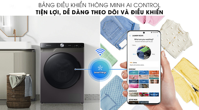 Máy giặt sấy Samsung AI Inverter 14kg WD14TP44DSB