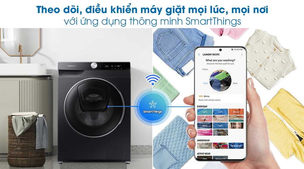 Máy giặt Samsung AI AddWash Inverter 12kg WW12TP94DSB