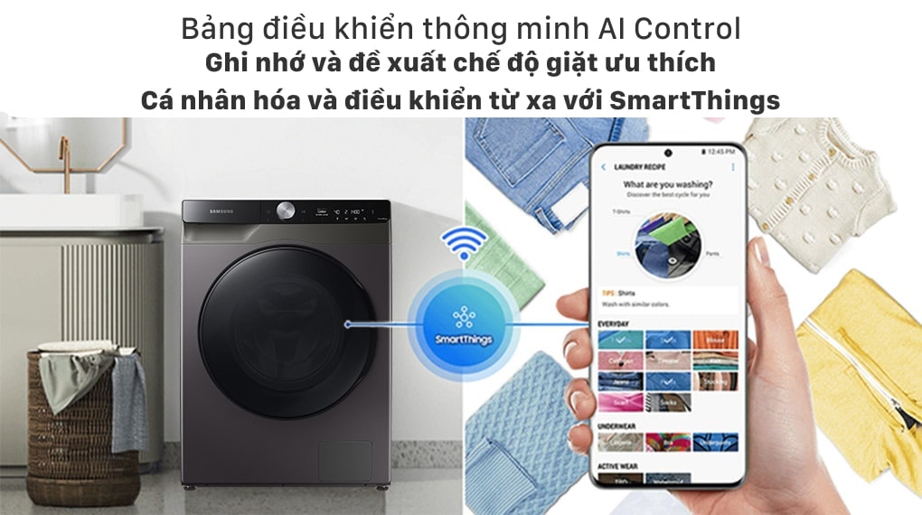 Máy giặt sấy Samsung AI Inverter 11kg WD11T734DBX
