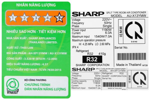 May Lanh Sharp Inverter 1.5 HP AH XP13YMW