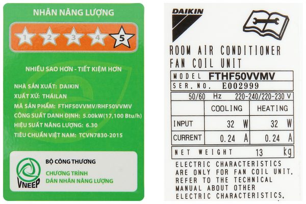 May Lanh 2 Chieu Daikin Inverter 2 Hp Fthf50vvmv