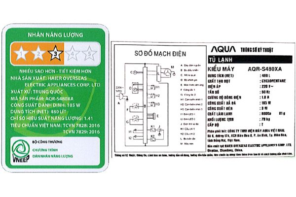 Tu Lanh Aqua Inverter 480 Lit Aqr S480xabl