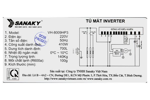 Tu Mat Sanaky Inverter 700 Lit Vh 8009hp3
