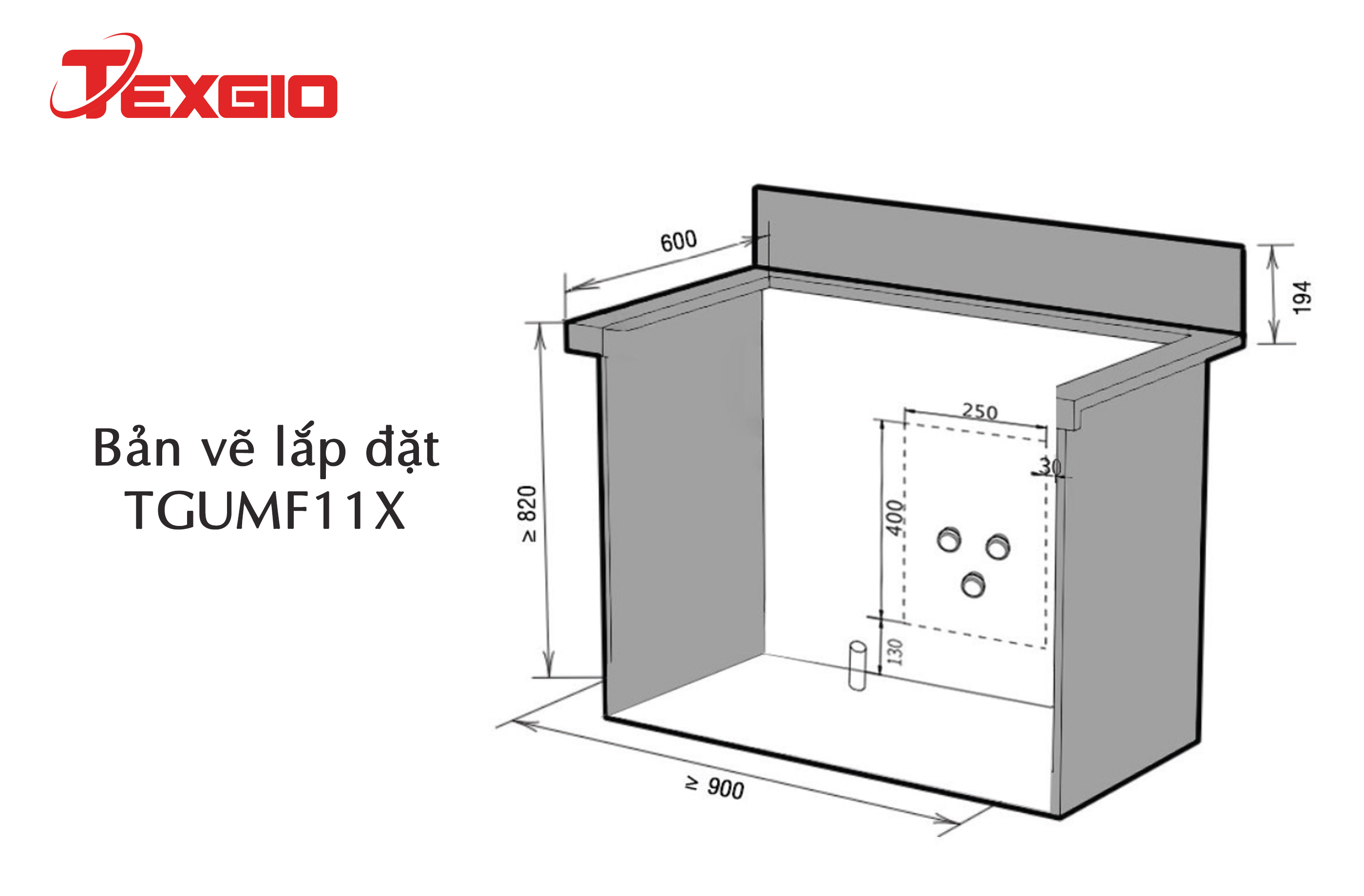 Máy rửa bát Texgio 11 bộ TGF3815B - Tích Hợp Rửa Sóng Siêu Âm, Sấy Khí Nóng, Máy Nghiền Rác, UV