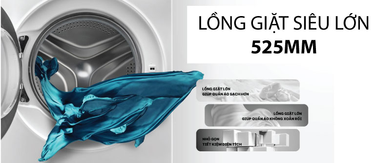 Máy giặt Aqua Inverter 8 KG AQD-A802G W