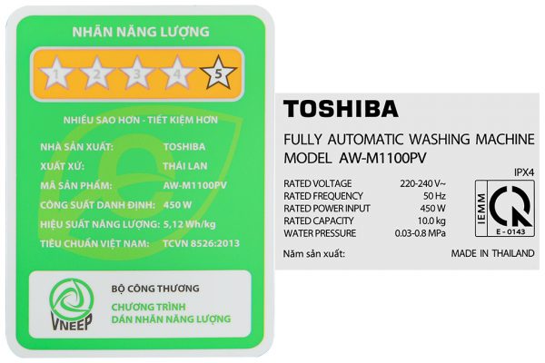 May Giat Toshiba 10 Kg Aw M1100pvmk
