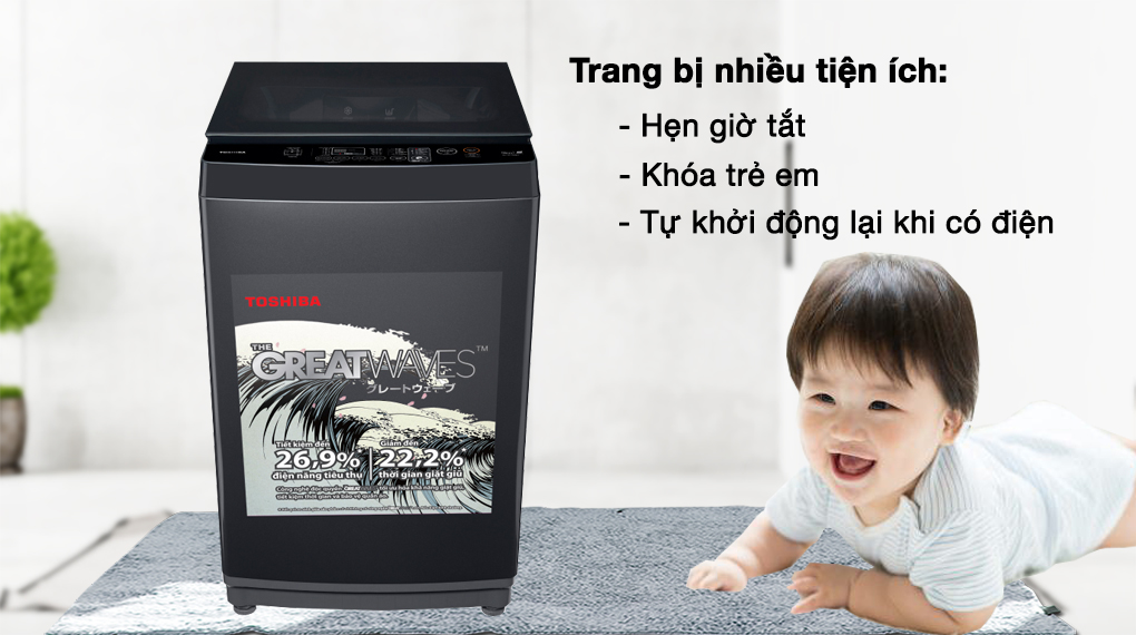 Máy giặt Toshiba 9 kg AW-M1000FV(MK)