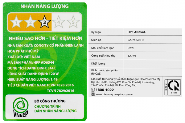 Tu Dong Hoa Phat 544 Lit Hpf Ad6544