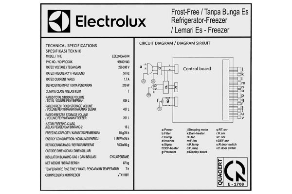 Tu Lanh Electrolux Inverter 624 Lit Ese6600a Bvn