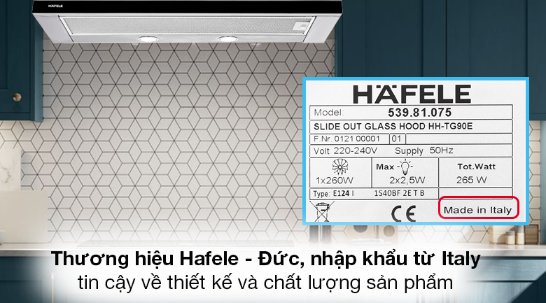 Máy hút mùi âm tủ Hafele HH-TG90E (539.81.075)