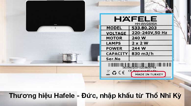 Máy hút mùi kính vát Hafele HH-WVGS90A (533.80.203)
