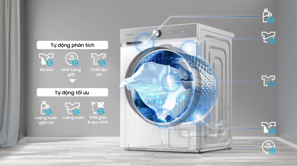 Máy giặt sấy Samsung Inverter 12 kg WD12BB944DGHSV