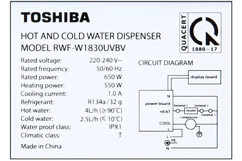Cây nước nóng lạnh Toshiba RWF-W1830UVBV(T) 650W