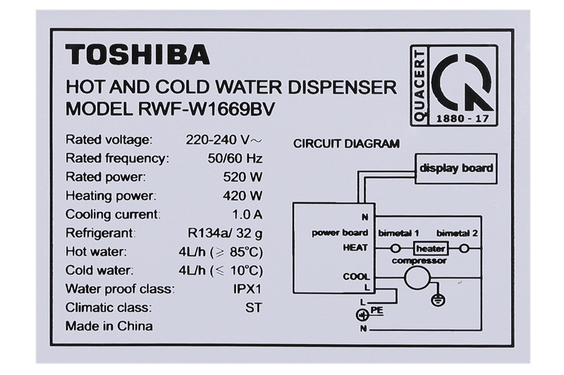 Cây nước nóng lạnh Toshiba RWF-W1669BV(W)