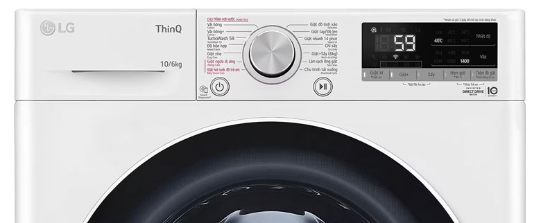 Máy giặt sấy LG Inverter 10kg FV1410D4W1