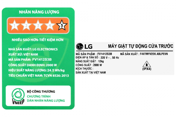 May Giat Lg Ai Dd Inverter 12 Kg Fv1412s3b
