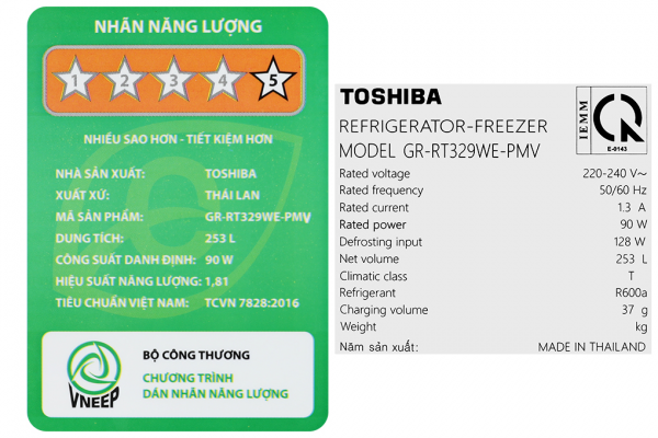 Tu Lanh Toshiba Inverter 253 Lit Gr Rt329we Pmv52