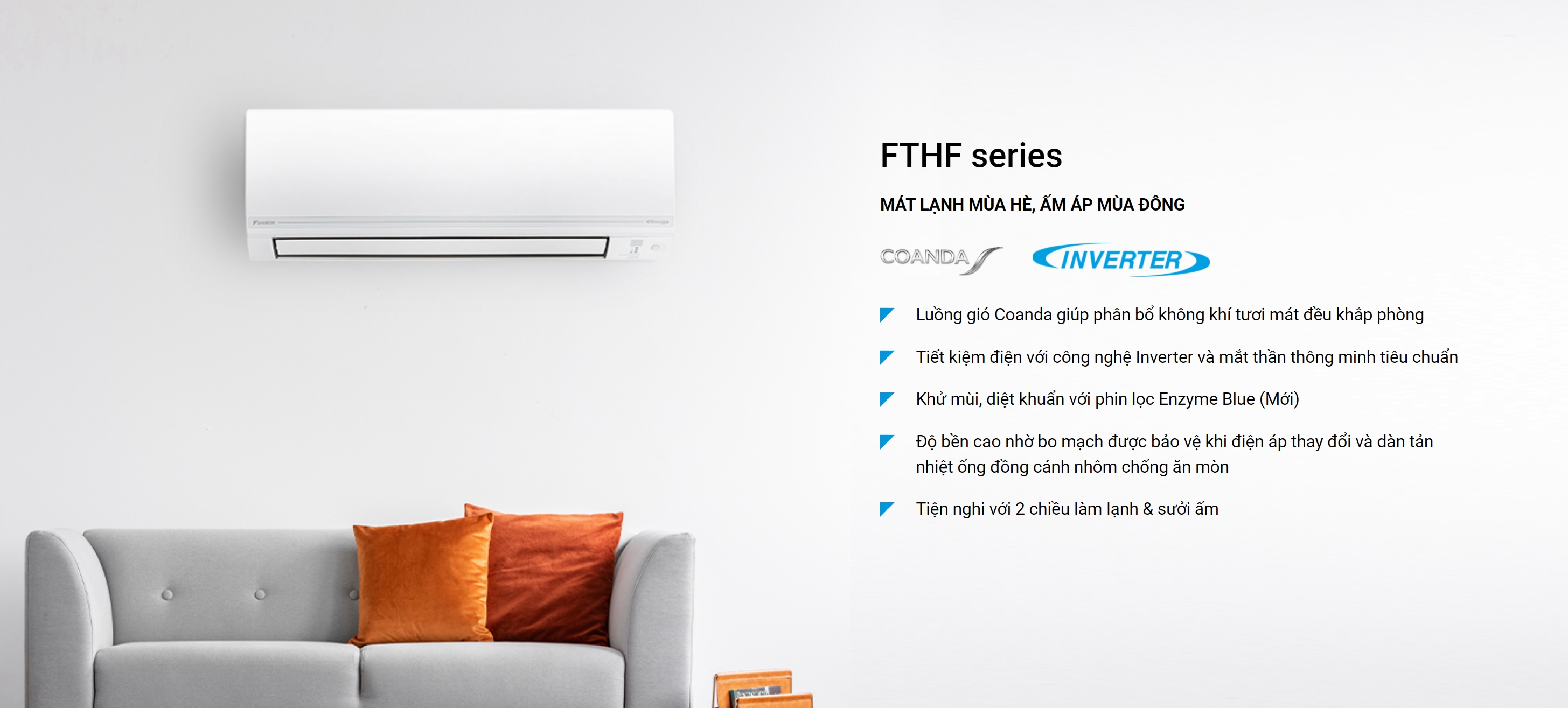 Điều hòa Daikin 2 chiều 9000BTU inverter FTHF25XVMV