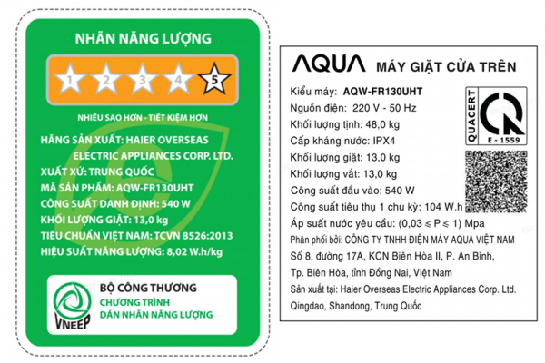 Máy giặt Aqua 13 kg AQW-FR130UHT SS