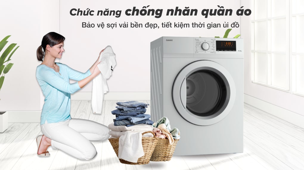 Máy sấy Galanz DV-80T5C(S) - Chức năng chống nhăn quần áo