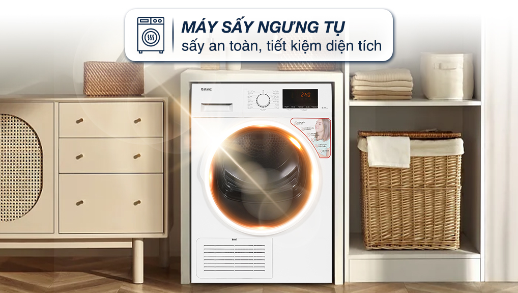 Máy sấy ngưng tụ Galanz 8 kg DC-80S5C - Máy sấy ngưng tụ