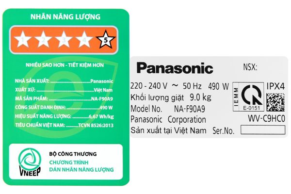 Máy giặt Panasonic 9 kg NA-F90A9BRV