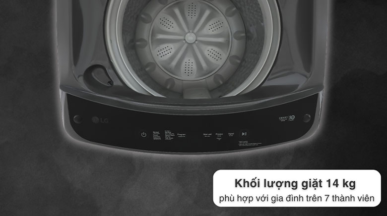 Khối lượng 14kg - Máy giặt LG TurboDrum Inverter 14 kg T2514VBTB lồng đứng