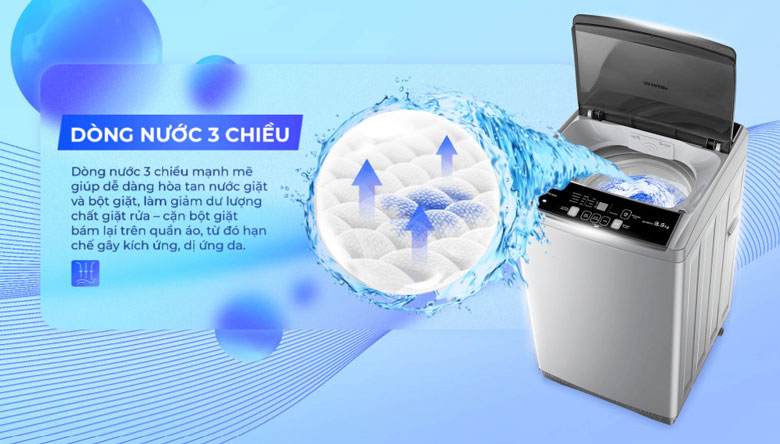Máy giặt Sharp 8.5kg ES-Y85HV-S lồng đứng - Dòng nước 3 chiều mạnh mẽ