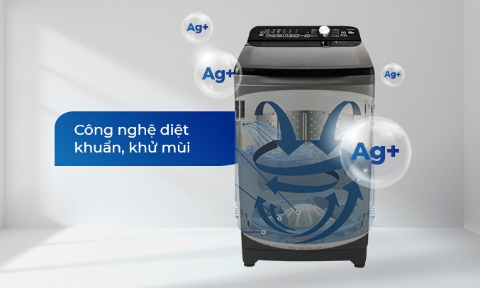 Máy giặt Aqua 12 kg AQW-FR120CT.S - Nano Ag+