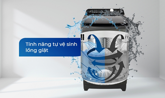 Máy giặt Aqua 12 kg AQW-FR120CT.S - Vệ sinh lồng giặt