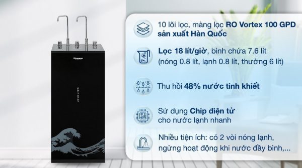 Máy lọc nước RO nóng nguội lạnh Hydrogen Kangaroo KG10A12 10 lõi