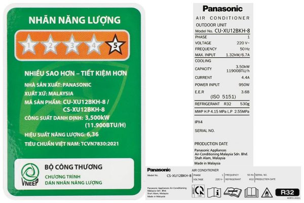 Điều hòa Panasonic Inverter 11500 BTU CU/CS-XU12BKH-8