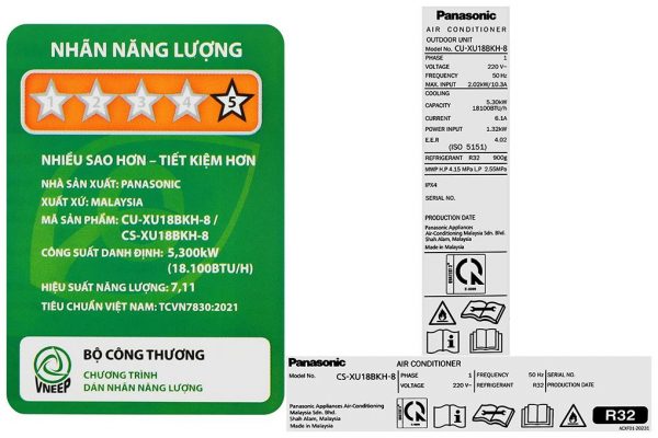 Điều hòa Panasonic Inverter 18100 BTU CU/CS-XU18BKH-8