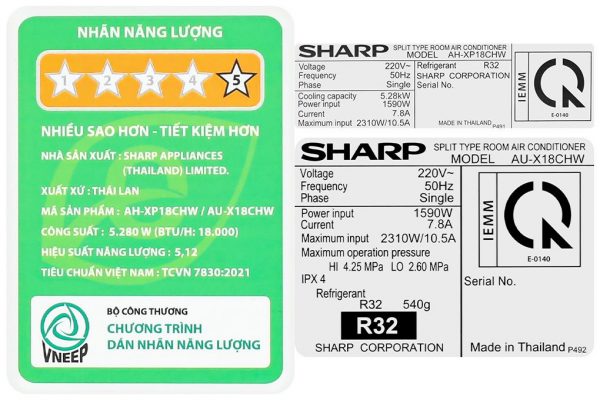 Điều hòa Sharp Inverter 18000 BTU AH-XP18CHW
